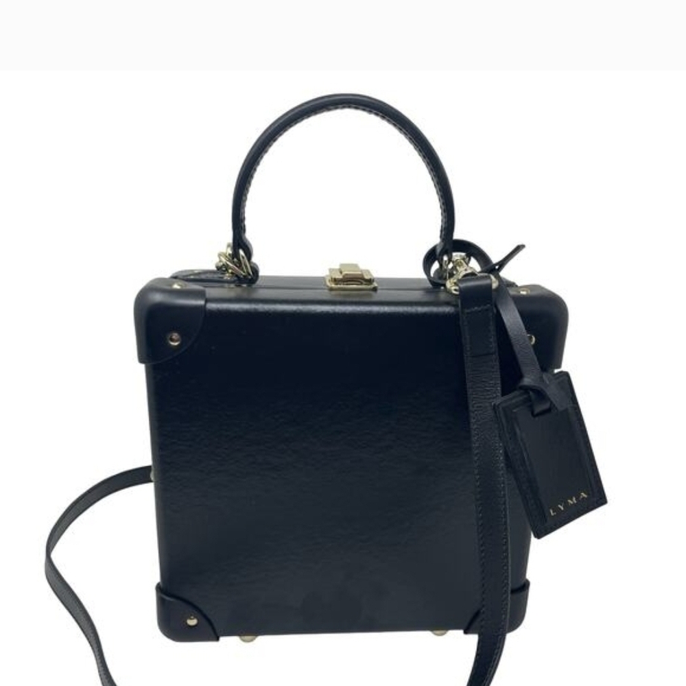 Globe Trotter London Square Handbag Shoulder Bag Purse In Black Exellent Cond!